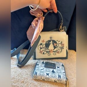 Loungefly Disney Cinderella Carriage Silhouette Handbag and wallet